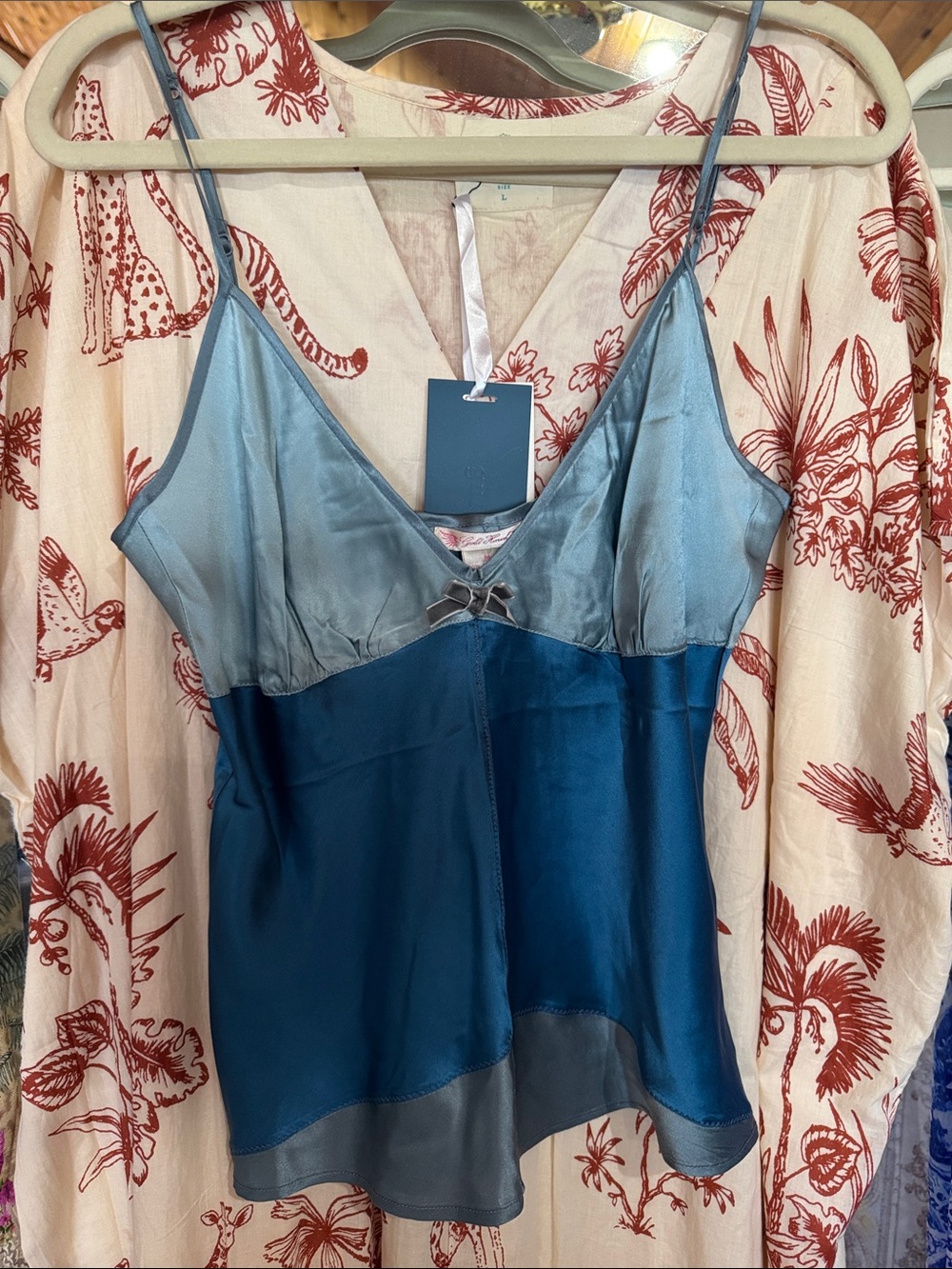 Gold Hawk Washable Silk Saphire Cami, New $200 MSRP